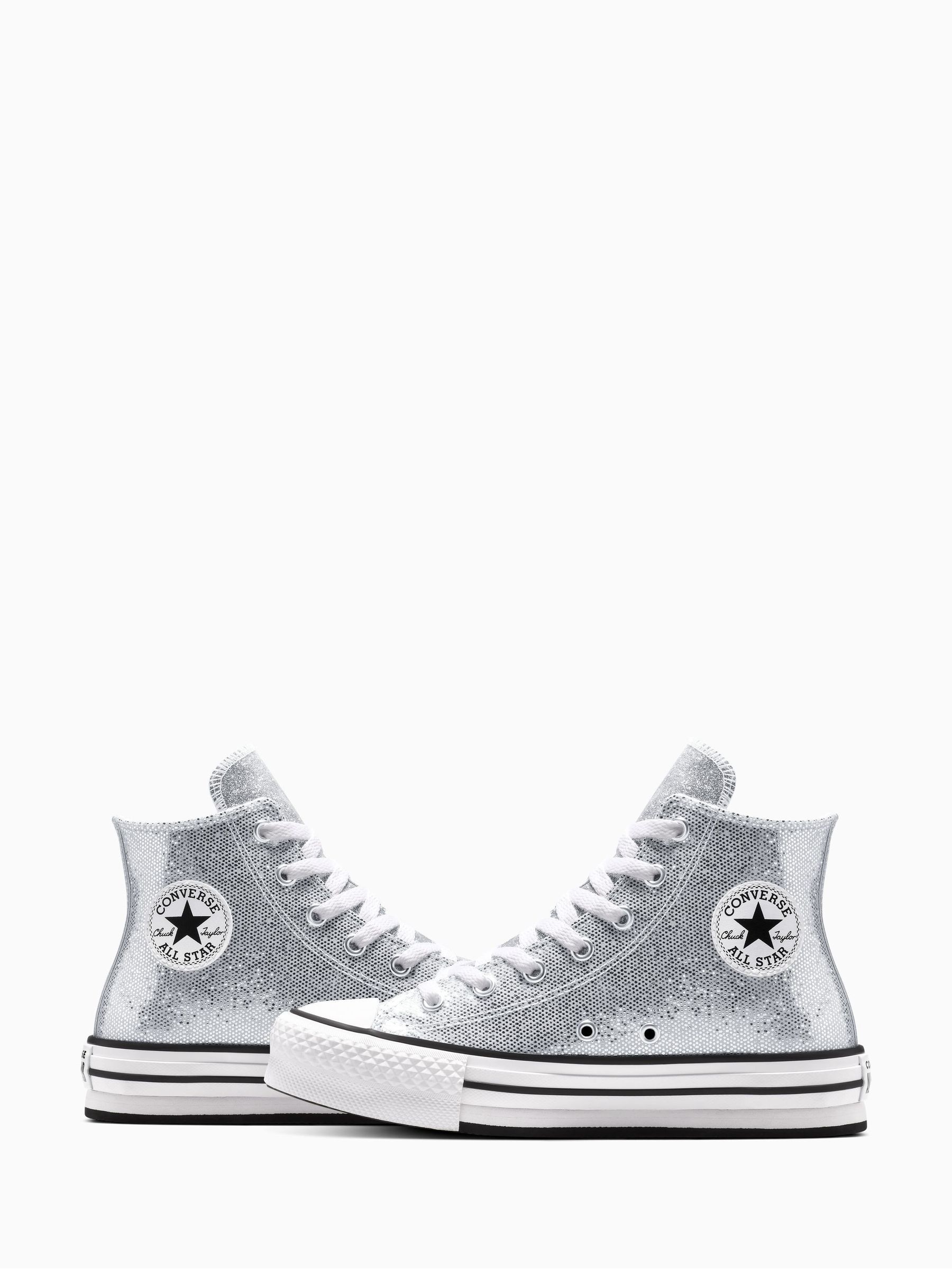 Converse Chuck Taylor Teen Lift Disco Glitter High Trainers