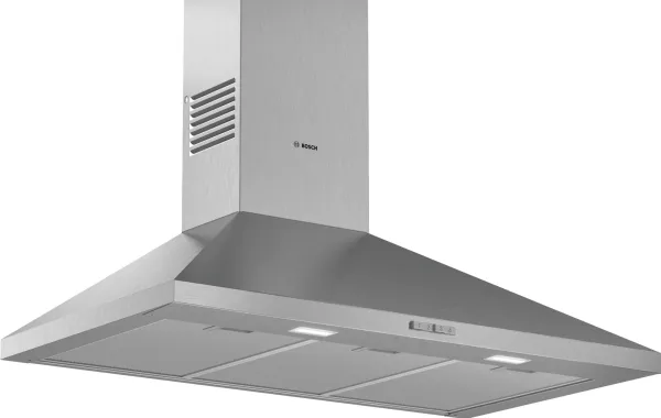 Bosch Serie | 2 DWP96BC50 - Hætte - skorsten - bredde: 90 cm - dybde: 50 cm - udtrækning og recirkulation (-) - med intern motor - rustfrit stål