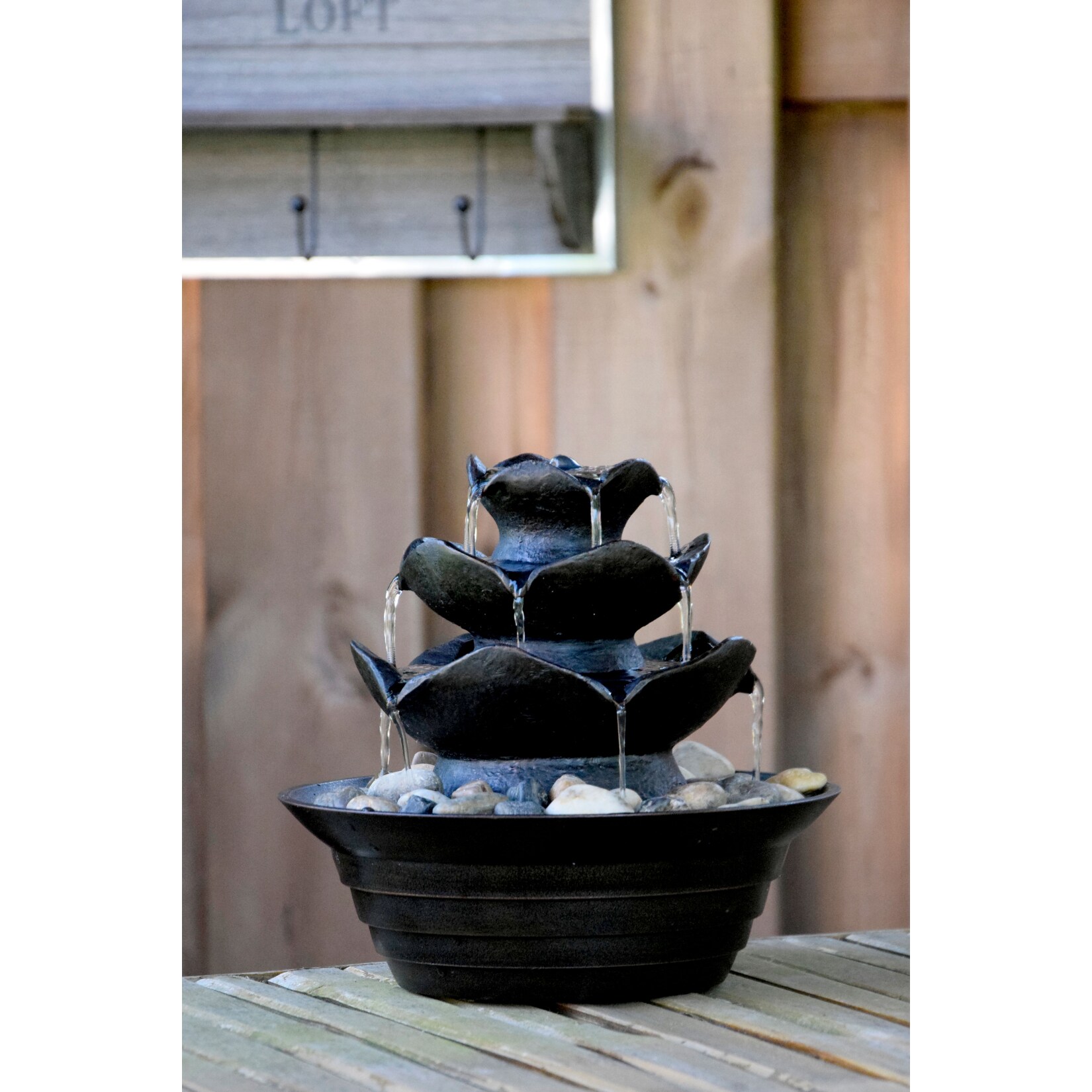Dobar 96410e Design-Zimmerbrunnen mit 4 Schalen