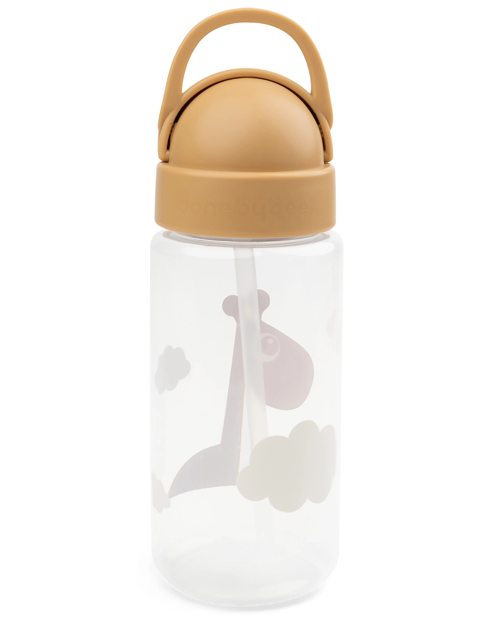 Trinkflasche RAFFI (350ml) mit Trinkhalm in senfgelb