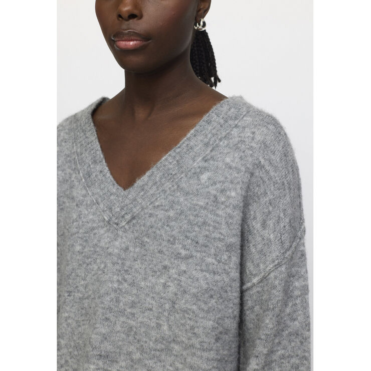 Soft Rebels SRAllison V-neck Knit Medium grey melange