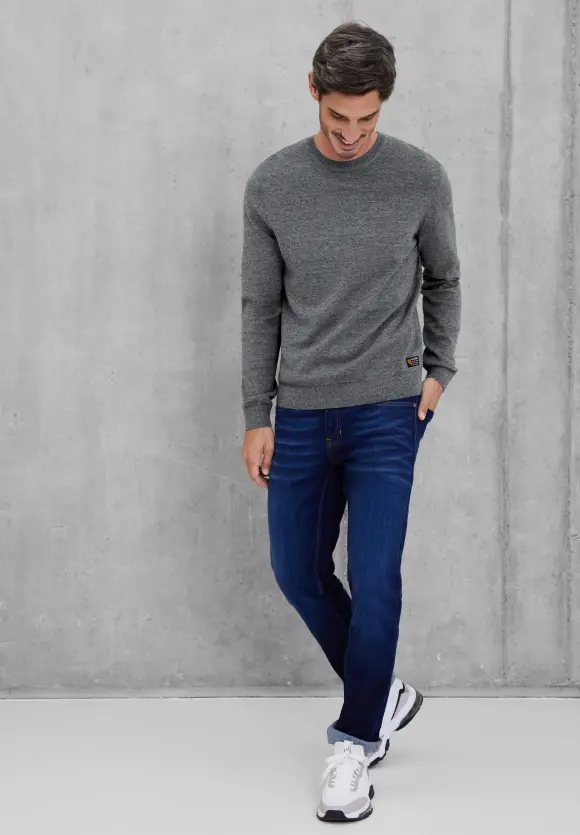 Softer Mouliné Pullover - stone grey melange