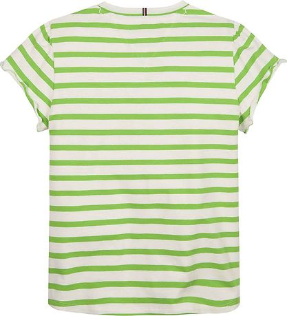 Tommy Hilfiger T-shirt - Striped Ruffle - Spring Lime Stripe