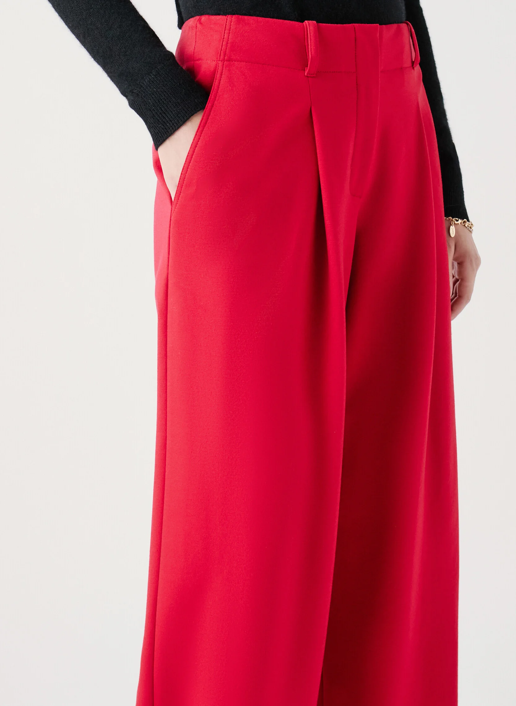 PRINCIPE1 - Pantalon large | Rouge