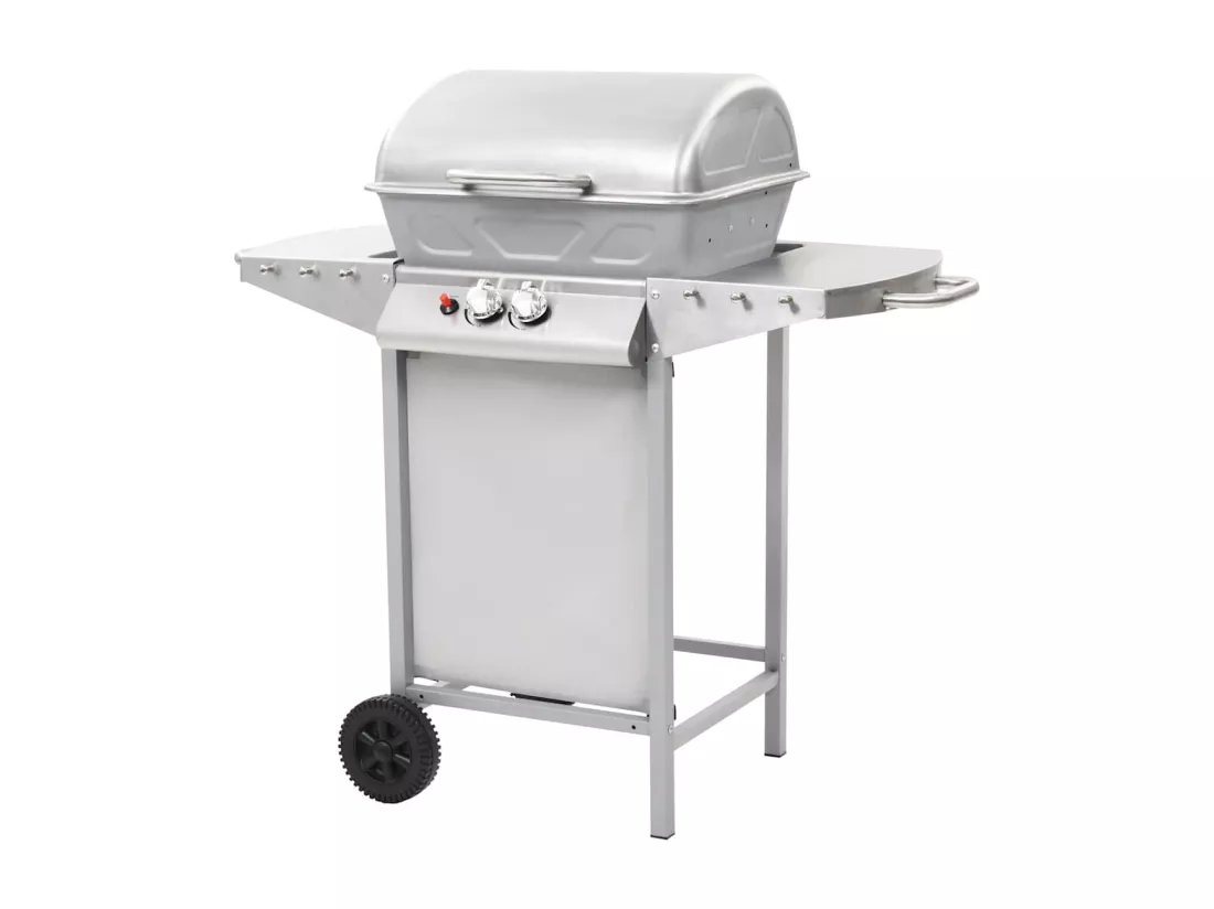 Barbecue à gaz avec 2 zones de cuisson Acier Argenté