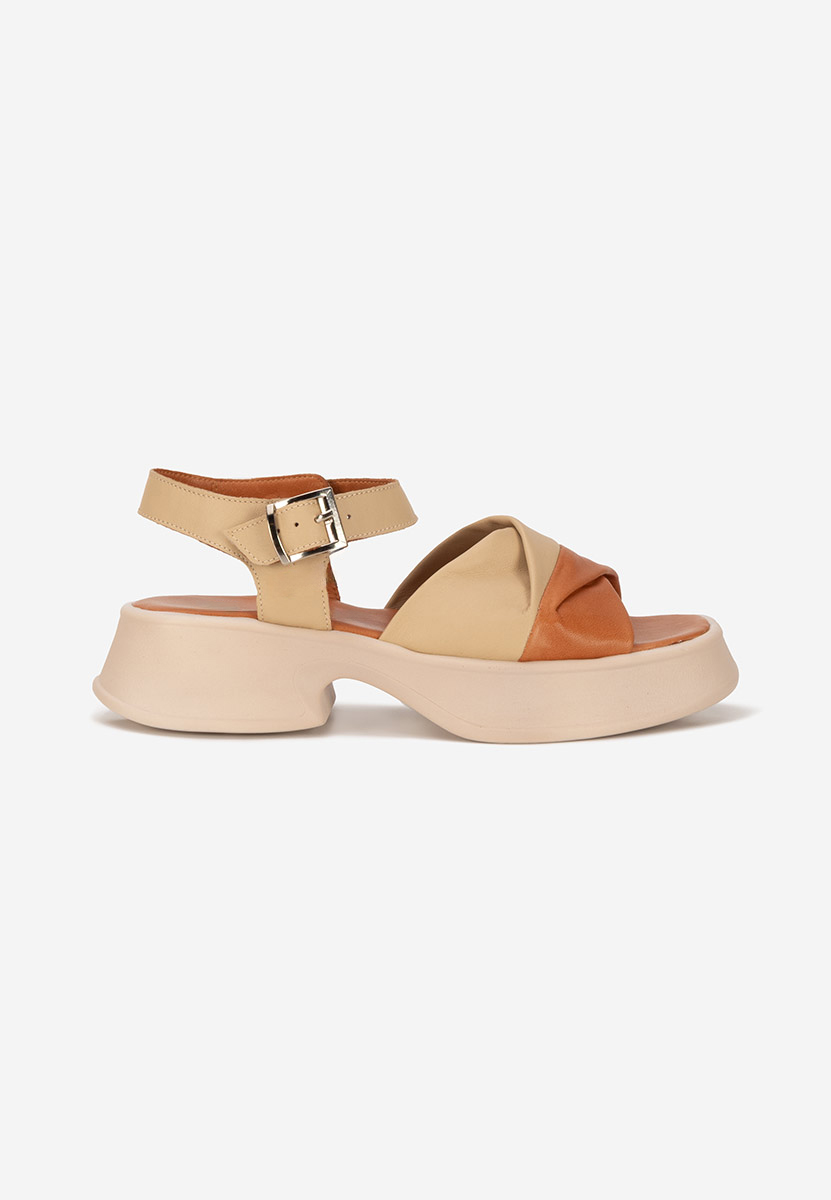 Sandales en cuir naturel beige Kassia