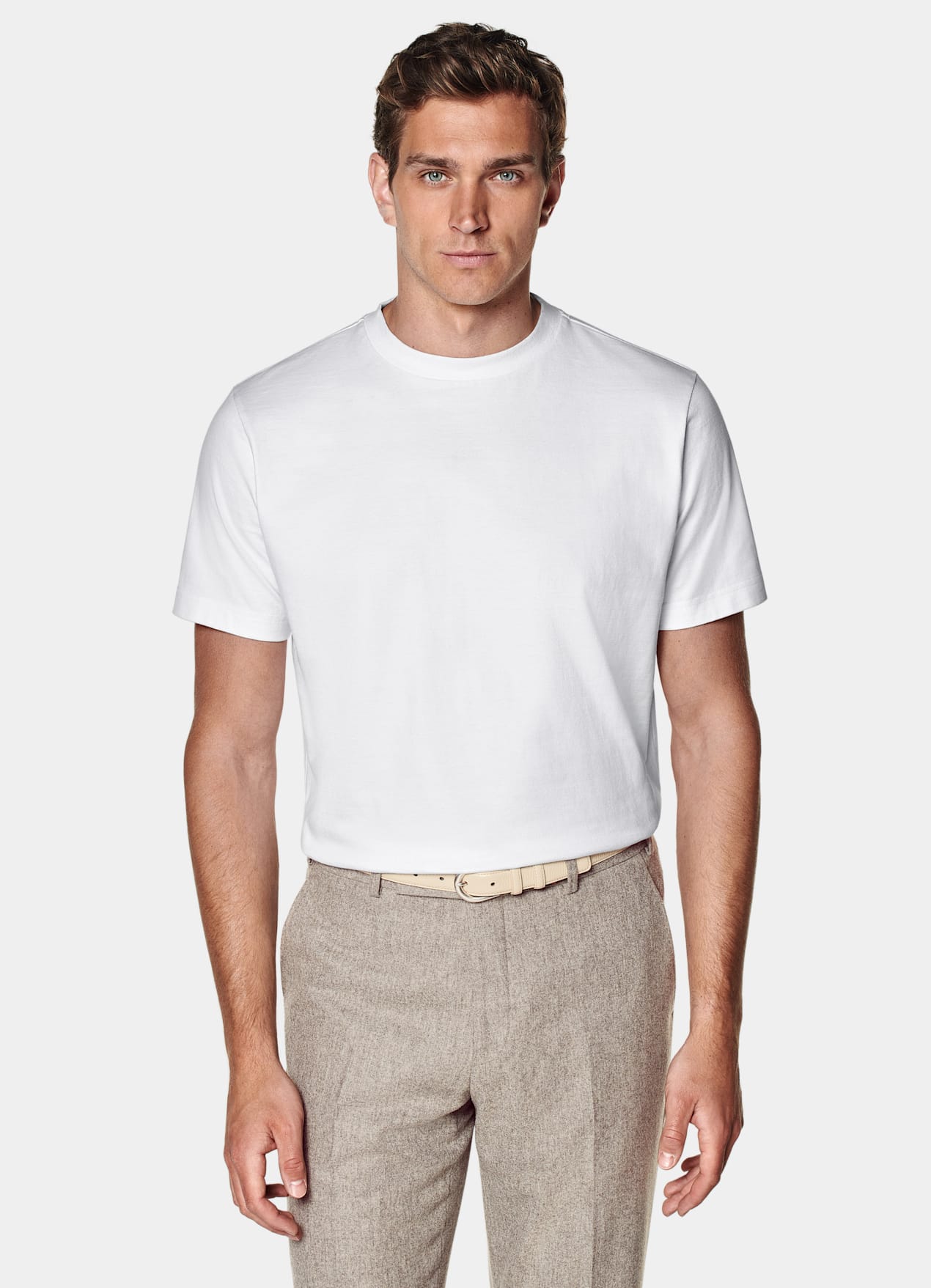 T-shirt col rond blanc