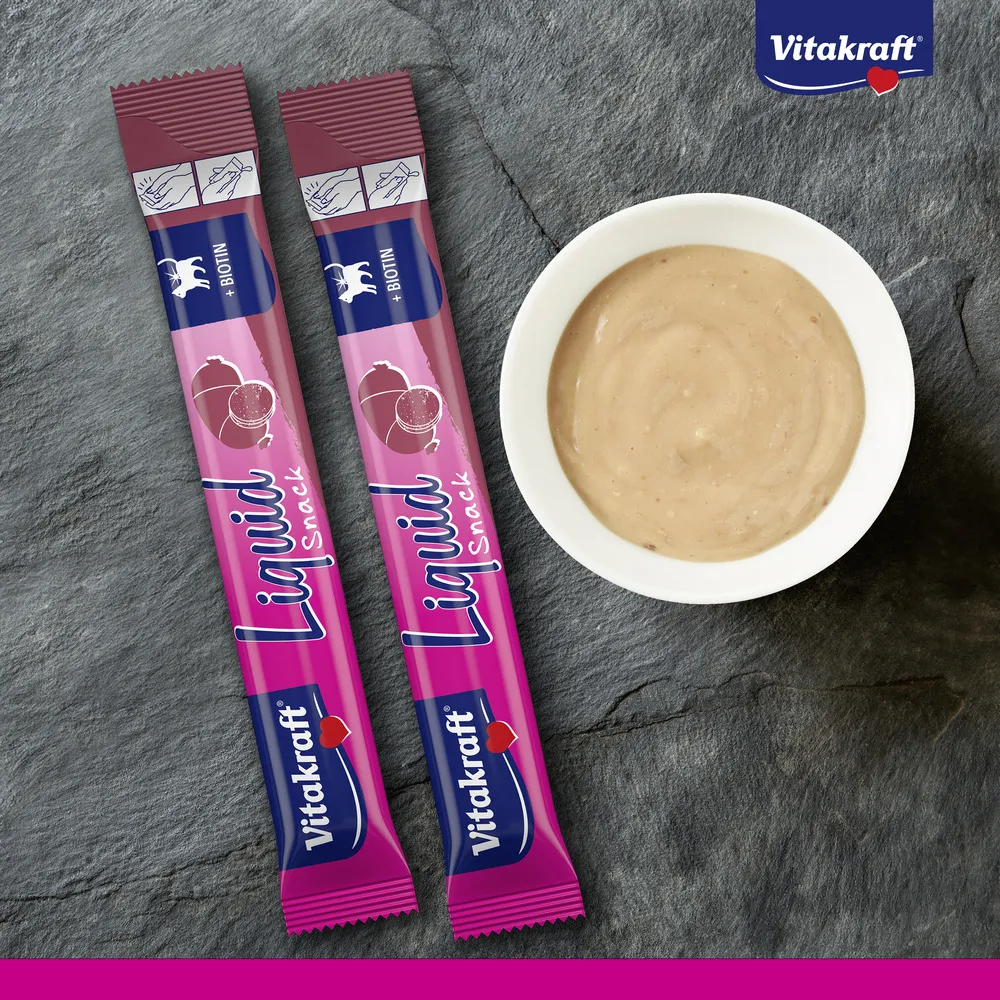 Vitakraft Cat Liquid Snack med lever og Biotin - 6x15 g.