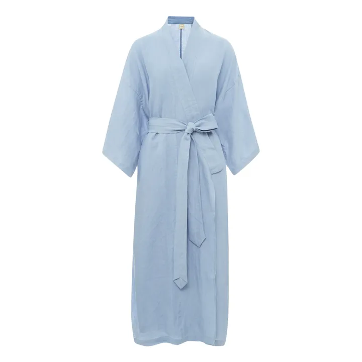 Deiji Studios Robe Ceinturée 02 Lin | Bleu