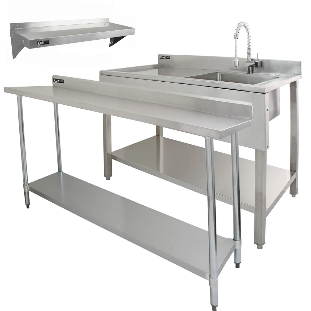 Monstershop Plan de Travail et Evier Inox
