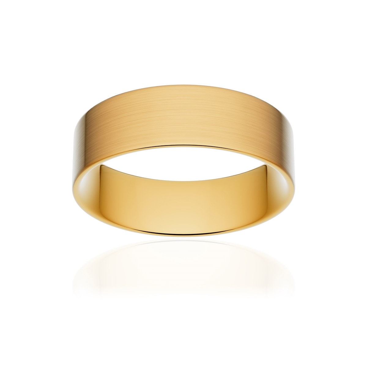 Alliance or 375 jaune brossé ruban plat confort 6mm