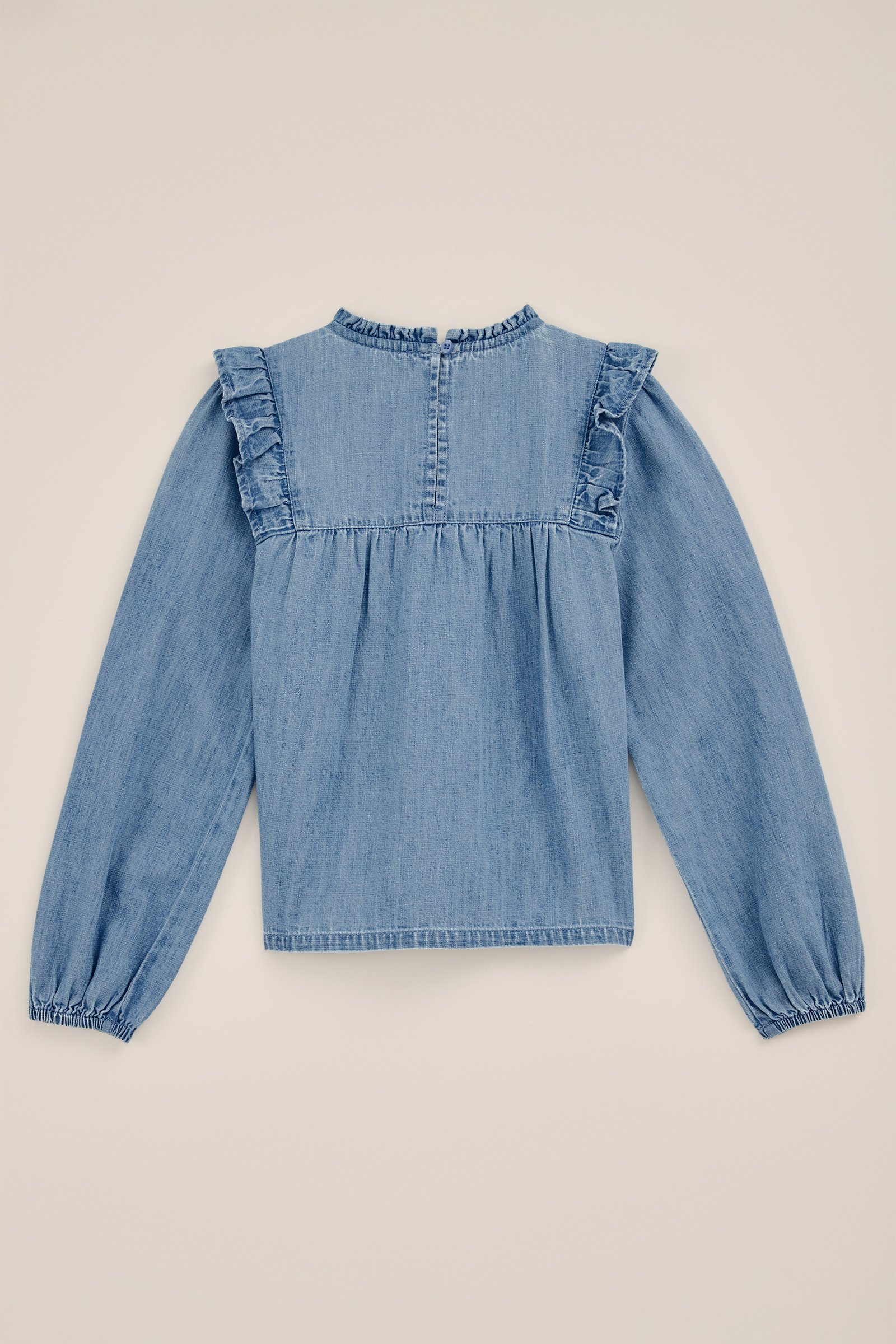 Meisjes denim blouse Blue Ridge Blauw