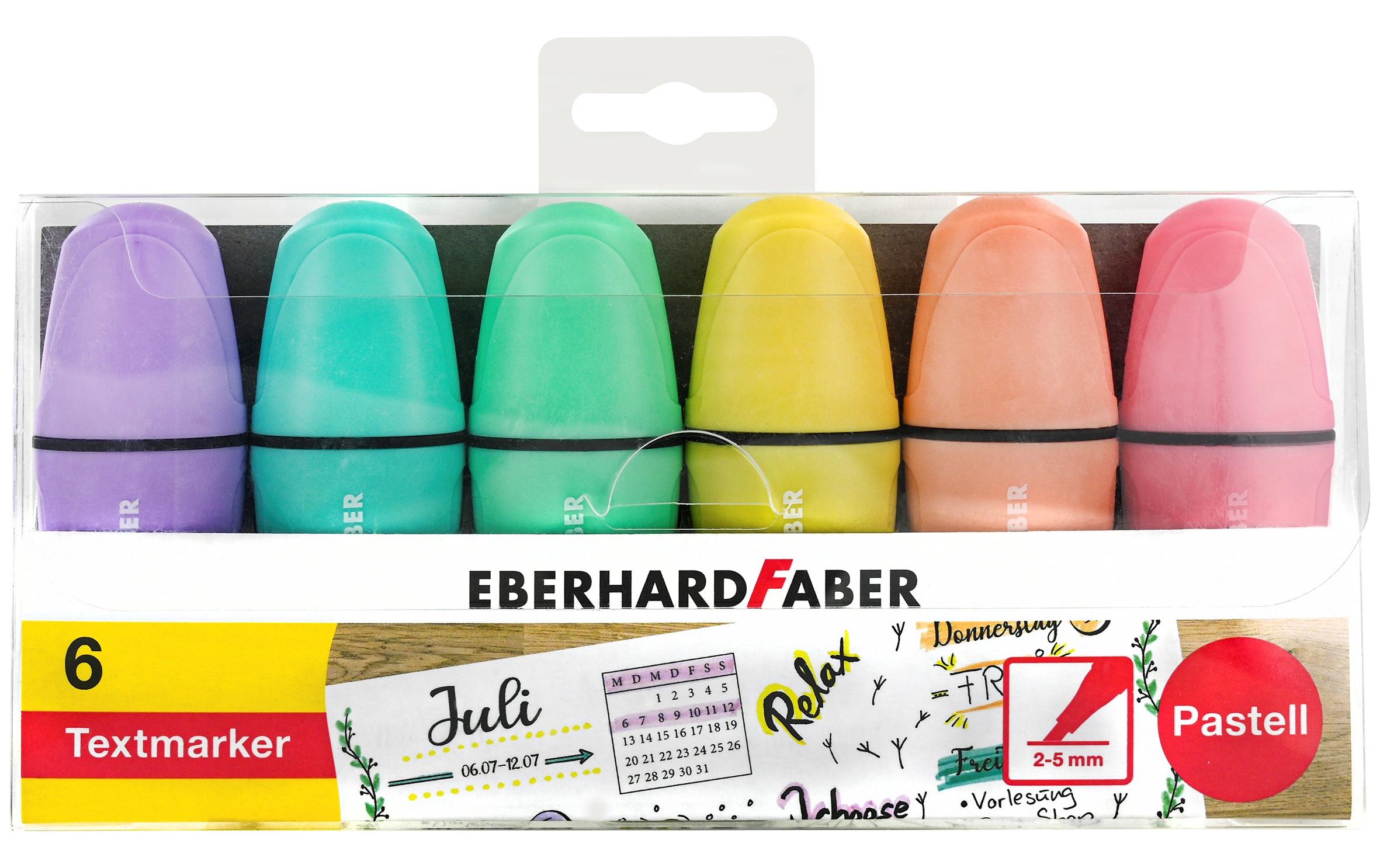 Textmarker Mini pastell 6 Stück, MehrfarbigPastellfarbene Textliner