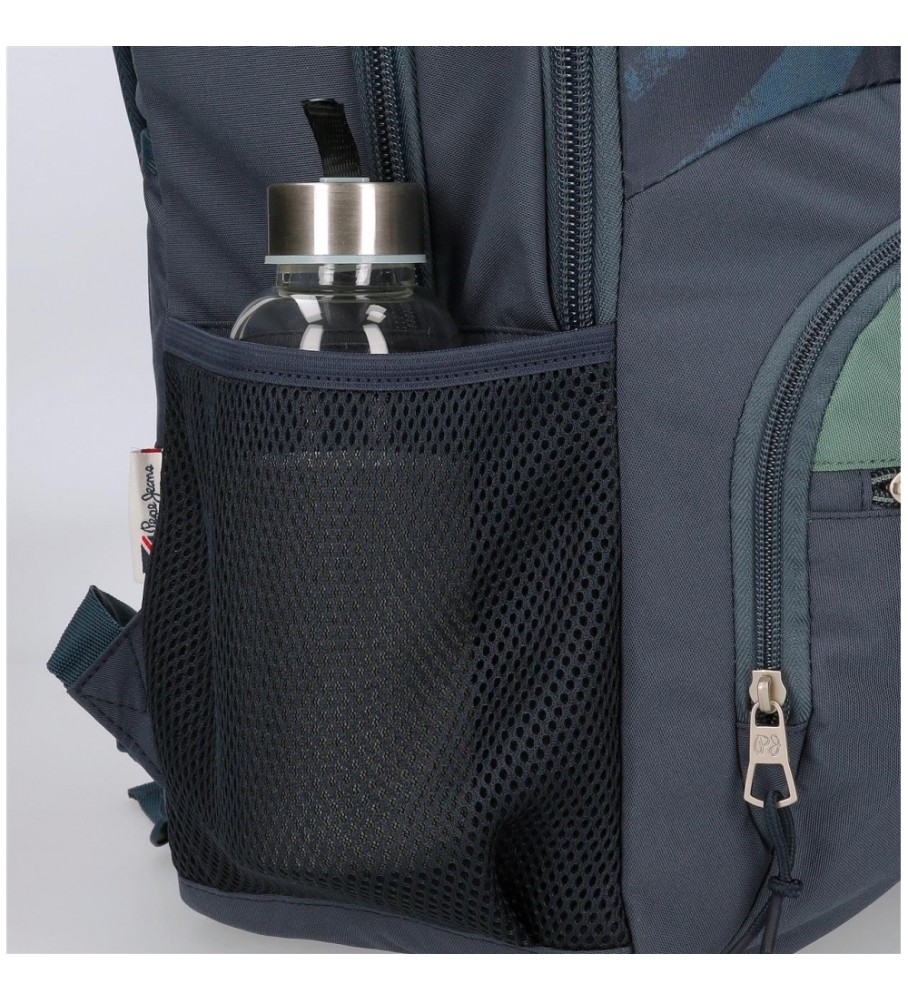 Pepe Jeans Mochila Pepe Jeans Tom 46cm dos compartimentos azul grisceo