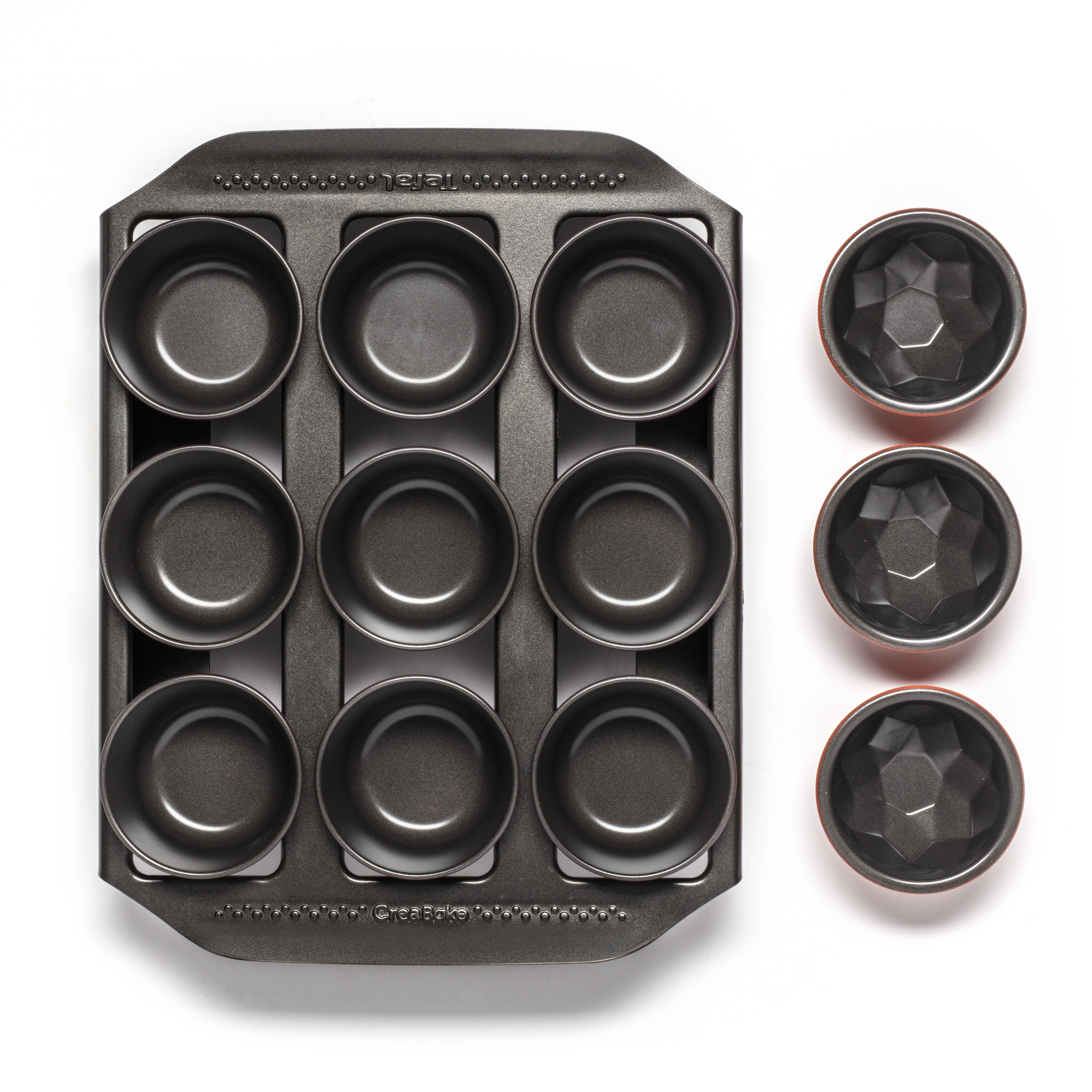 Creabake startersset (tray, 9 muffin vormen en 3 geometrische bol vormen)