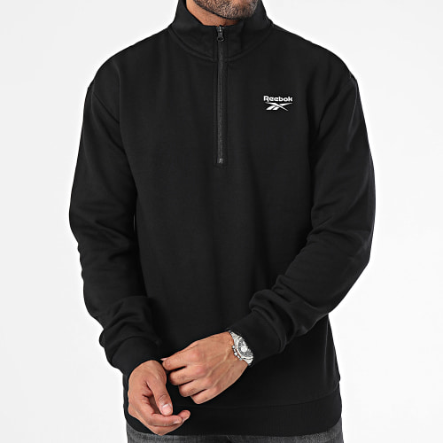 Sweat Col Zippé Chest Quarter Noir
