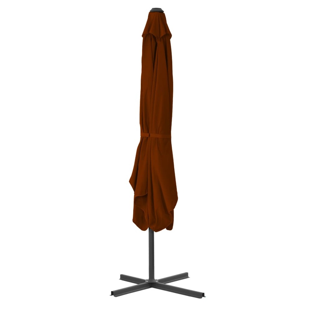 Parasol d'extérieur avec mât en acier 250 x 250 x 230 cm orange foncé
