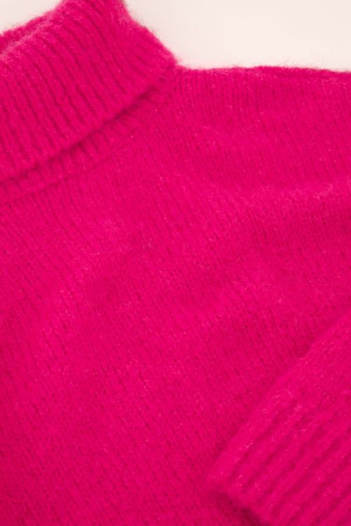 Roze wijde trui met turtleneck
