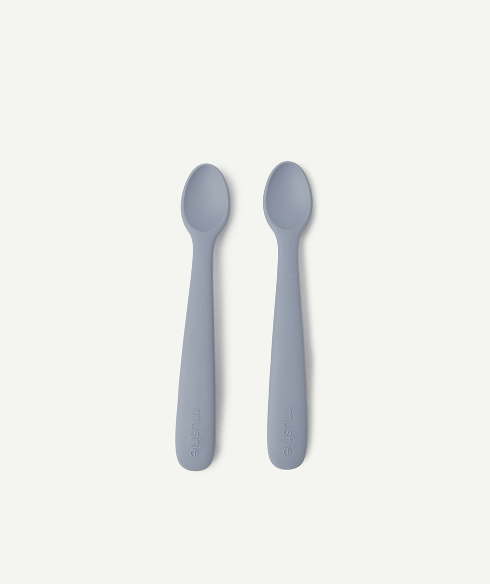 MUSHIELOT DE 2 CUILLÈRES EN SILICONE BLEUES