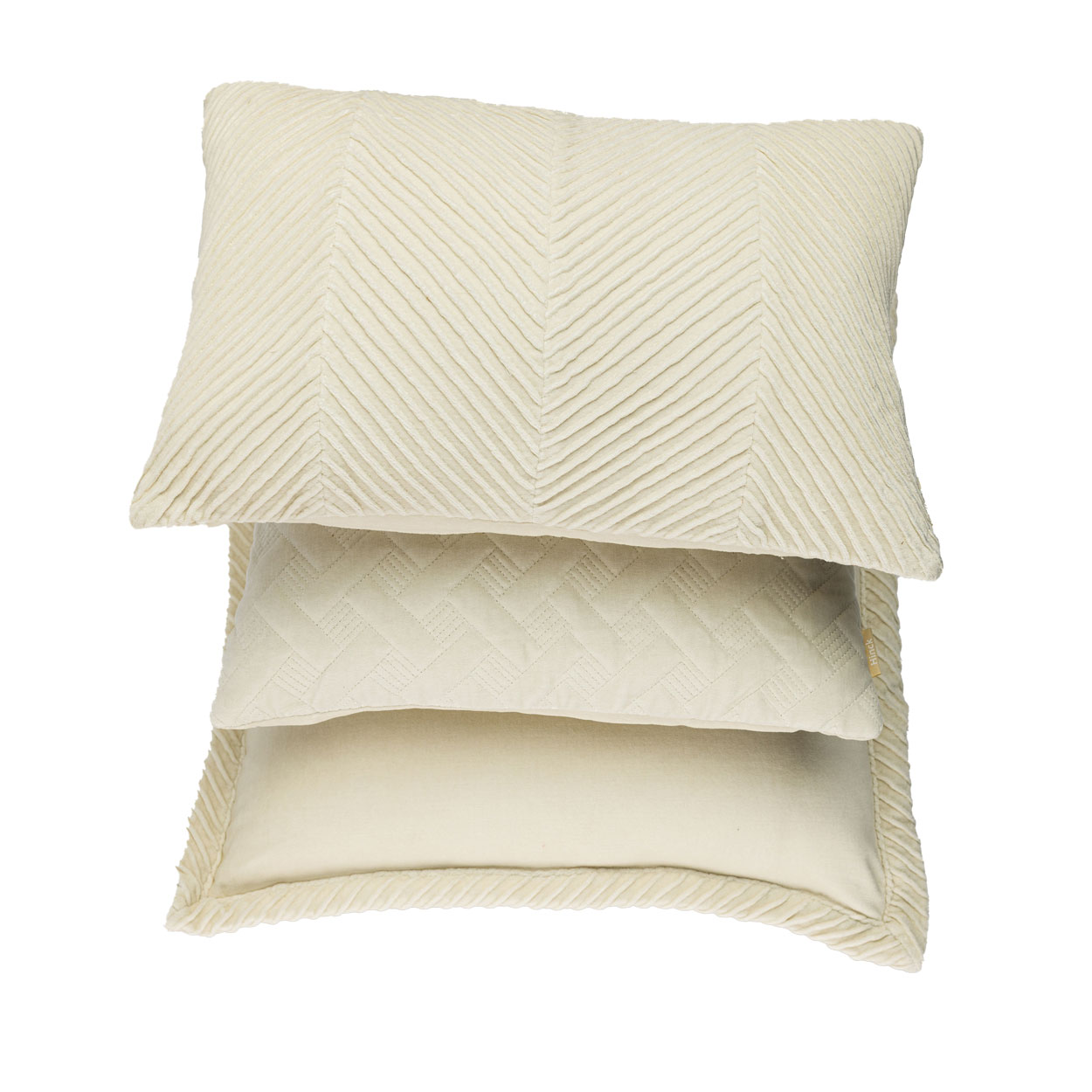 Kussen velours Grids offwhite