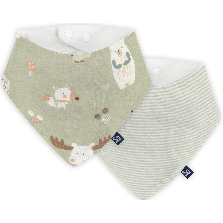 Alvi® Dreieckstuch 2er Pack Baby Forest buntgrün