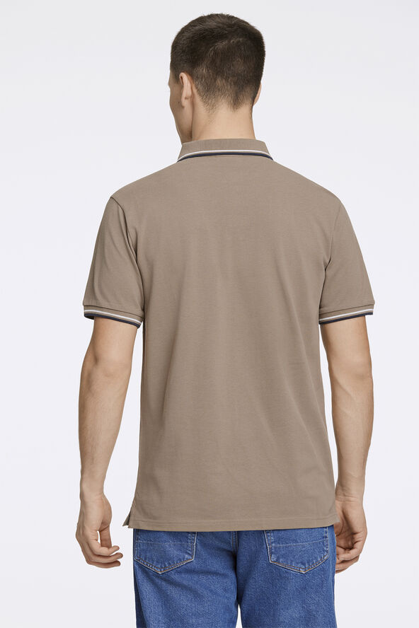 Lindbergh Polo shirt w. contrast piping Sand