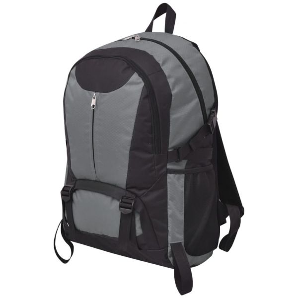 vidaXL Mochila para Caminhadas 40 L Preto e Cinzento - 91109