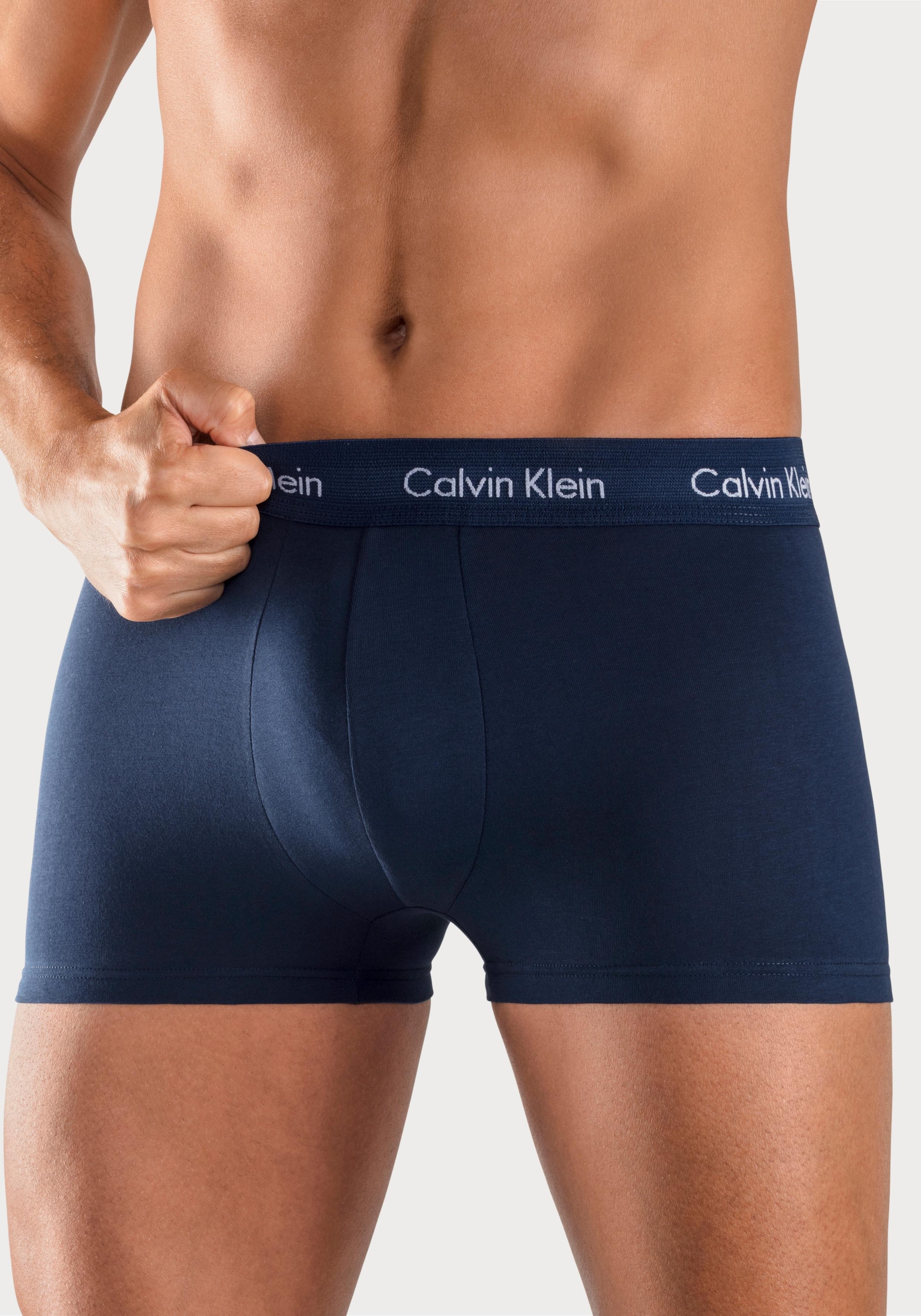 Calvin Klein Underwear Trunk »CK TRUNK 3 PACK«, 3 Stk. in blautönen mit Logo-Elastikbund