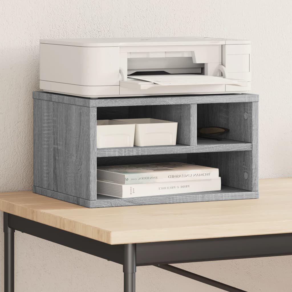 vidaXL Printerstandaard, grijs Sonoma eiken, 40x32x22,5 cm