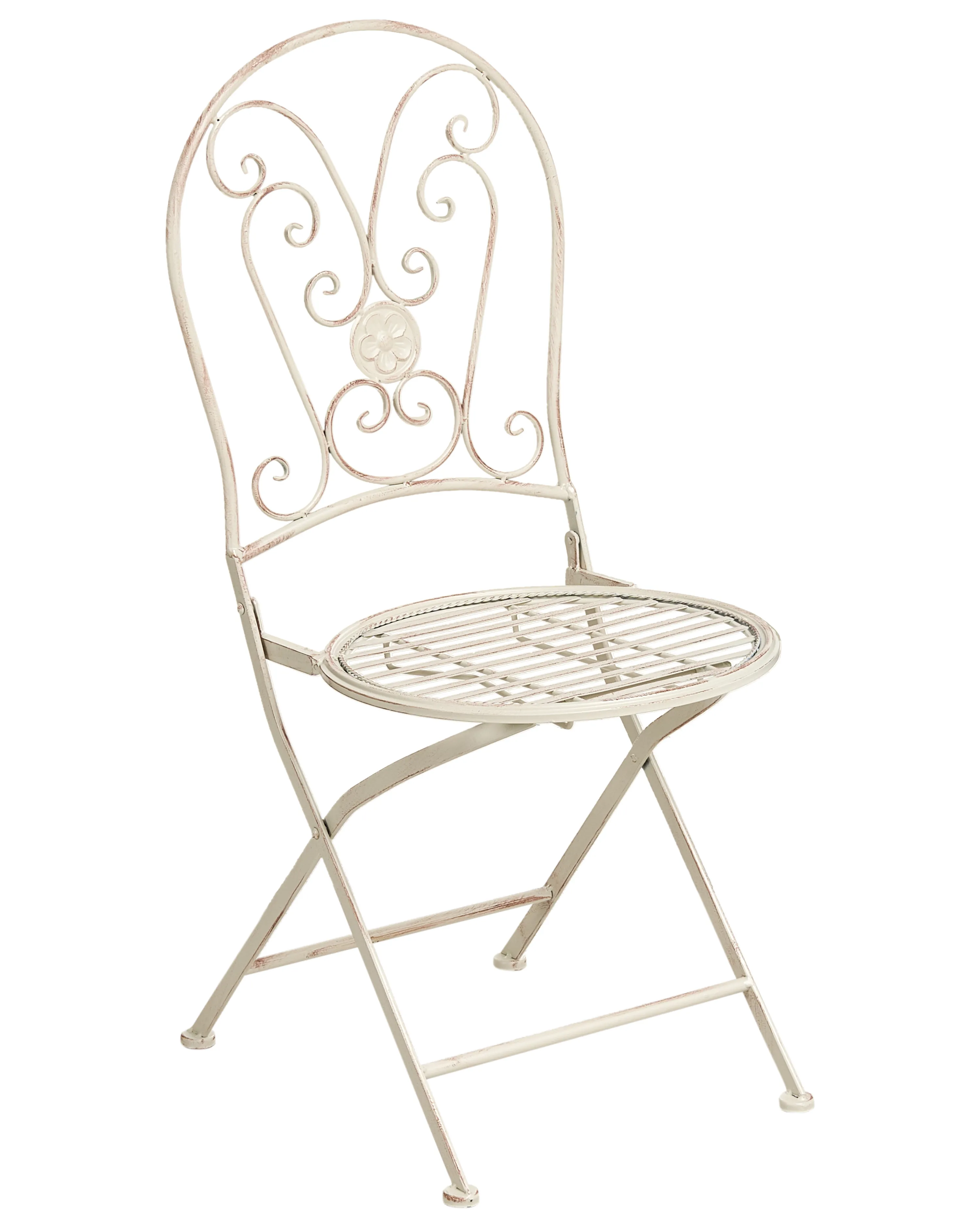 Set van 2 tuinstoelen COGGIA inklapbaar Metaal Lichtbeige