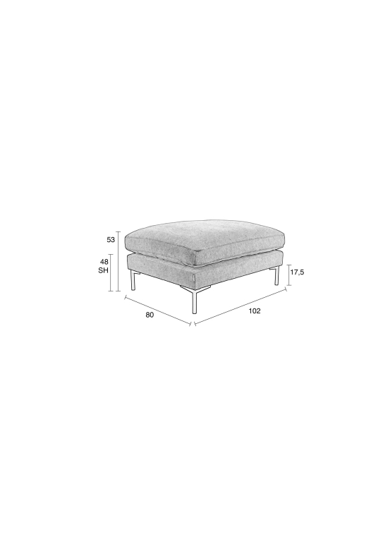 Zuiver Summer hocker antraciet