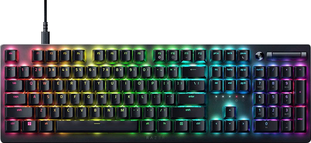 RAZER Gaming-Tastatur »Deathstalker V2« (Funktionstasten | Gaming-Modus | Makro-Tasten | Multimedia-Tasten | Profil-Speicher | USB-Anschluss | Ziffernblock | ergonomische Form)