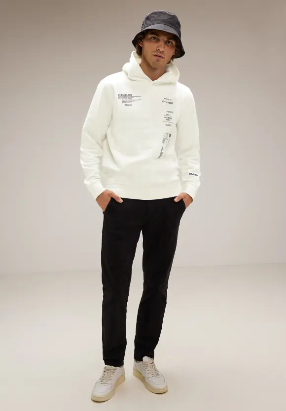 Kapuzenpullover mit Artwork - broken white