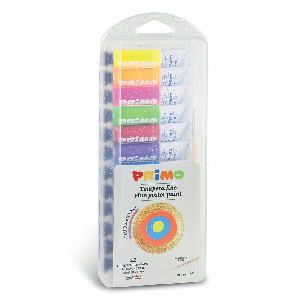 12 tubes de gouache fluo et métallique 12 ml