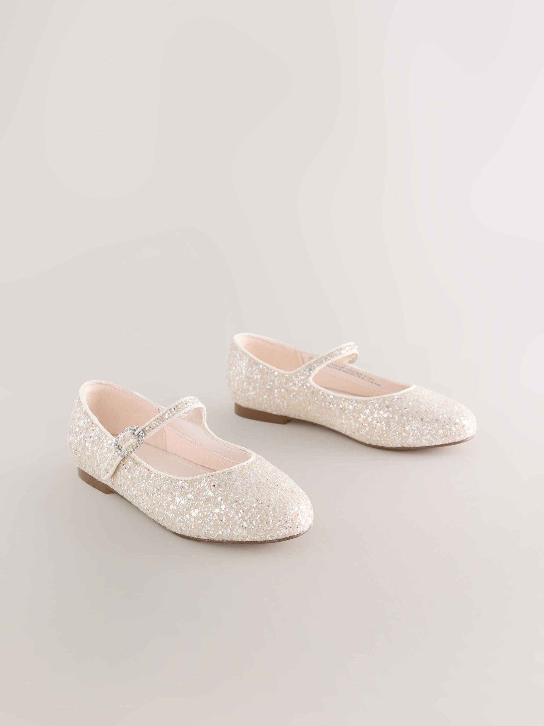 Ivoorkleurig met glitters - Mary Jane Flower Girl Occasion Shoes