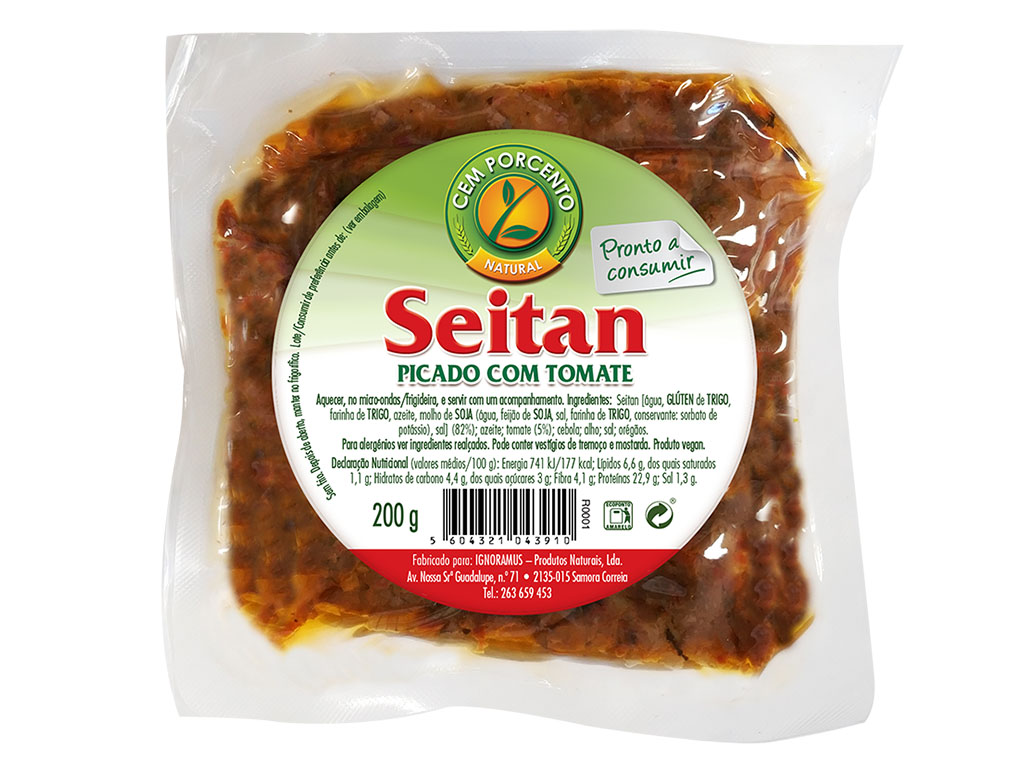 SEITAN CEM PORCENTO PICADO COM TOMATE 200G