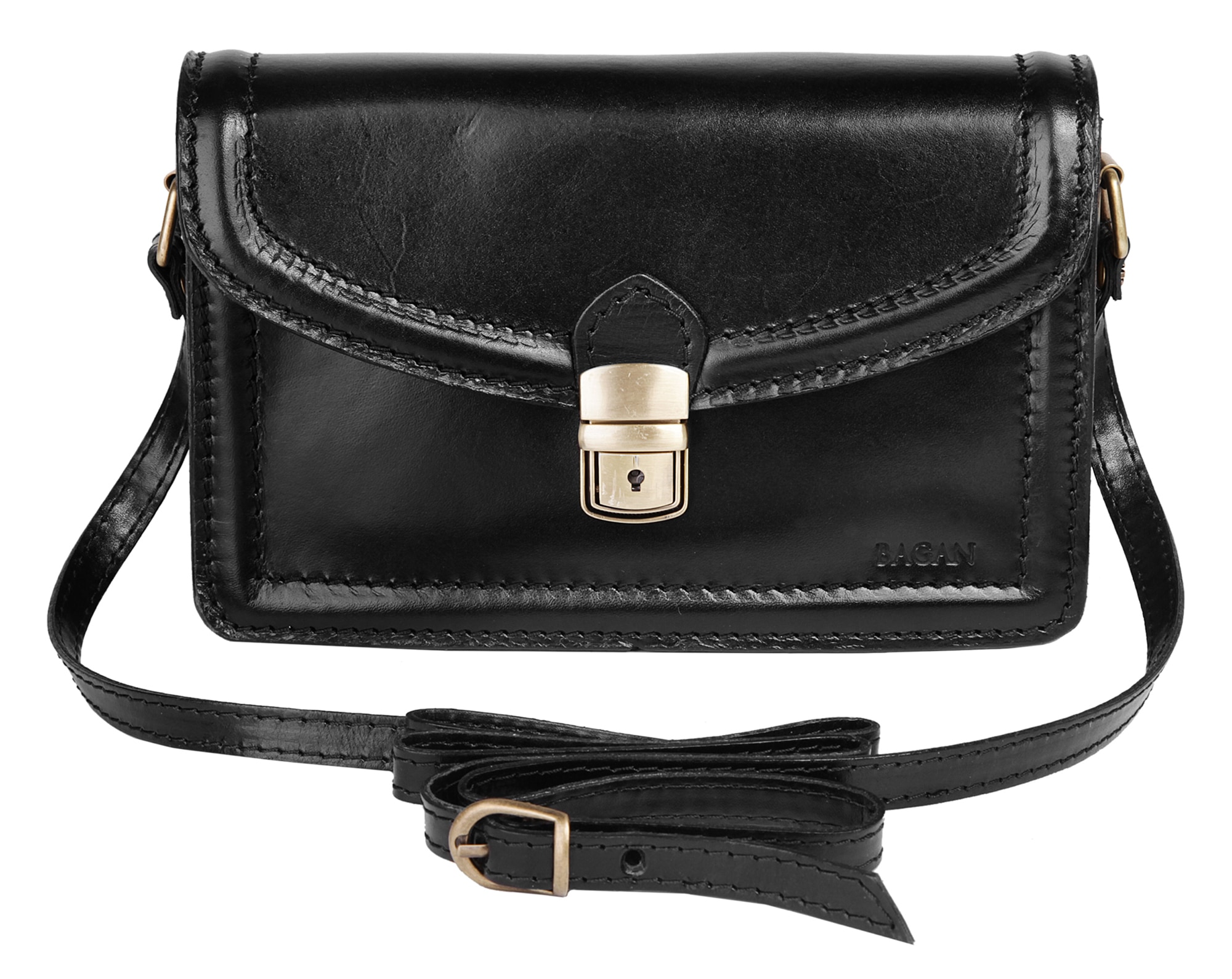 Bagan Umhängetasche echt Leder, Made in Italy
