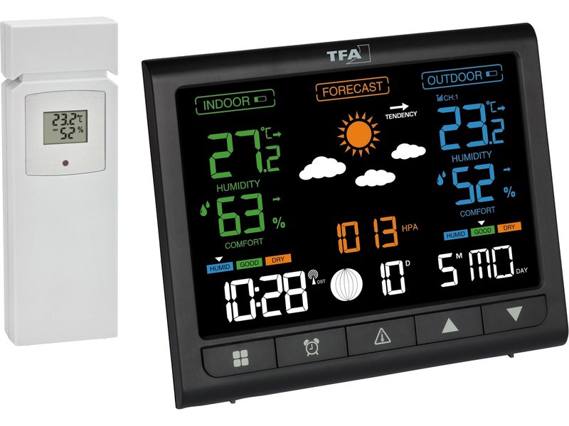 TFA Dostmann Wetterstation Contrast Schwarz Funk-Wetterstation