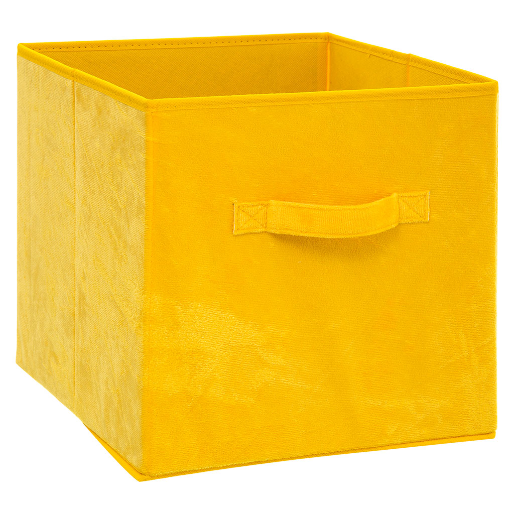 Boite de rangement Mix'n Modul  velours jaune 31x31cm