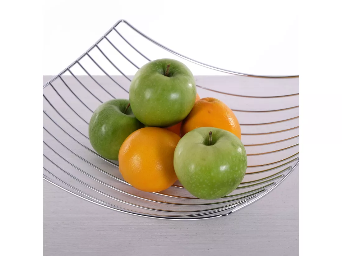 PANIER DE FRUITS PLATEAU Métal argent