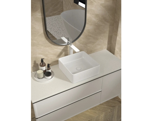Jungborn opzetwastafel THREE 37 x 37 cm glanzend wit incl. keramische afvoerplug