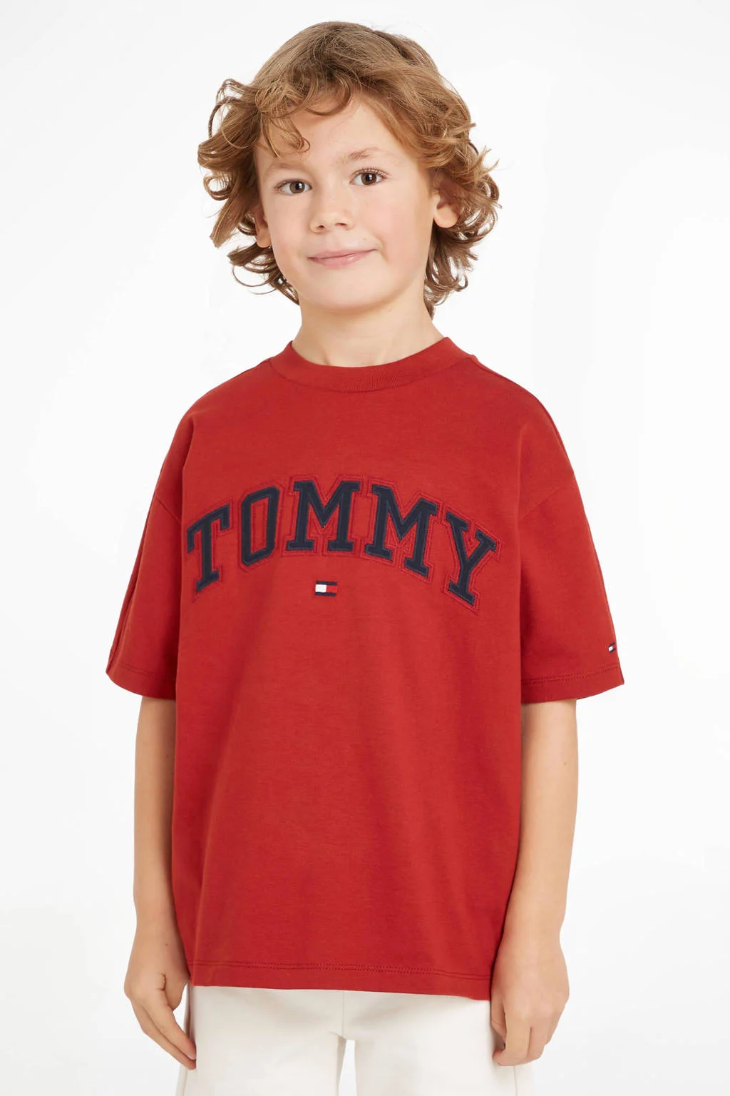 Tommy Hilfiger T-shirt met logo helderrood