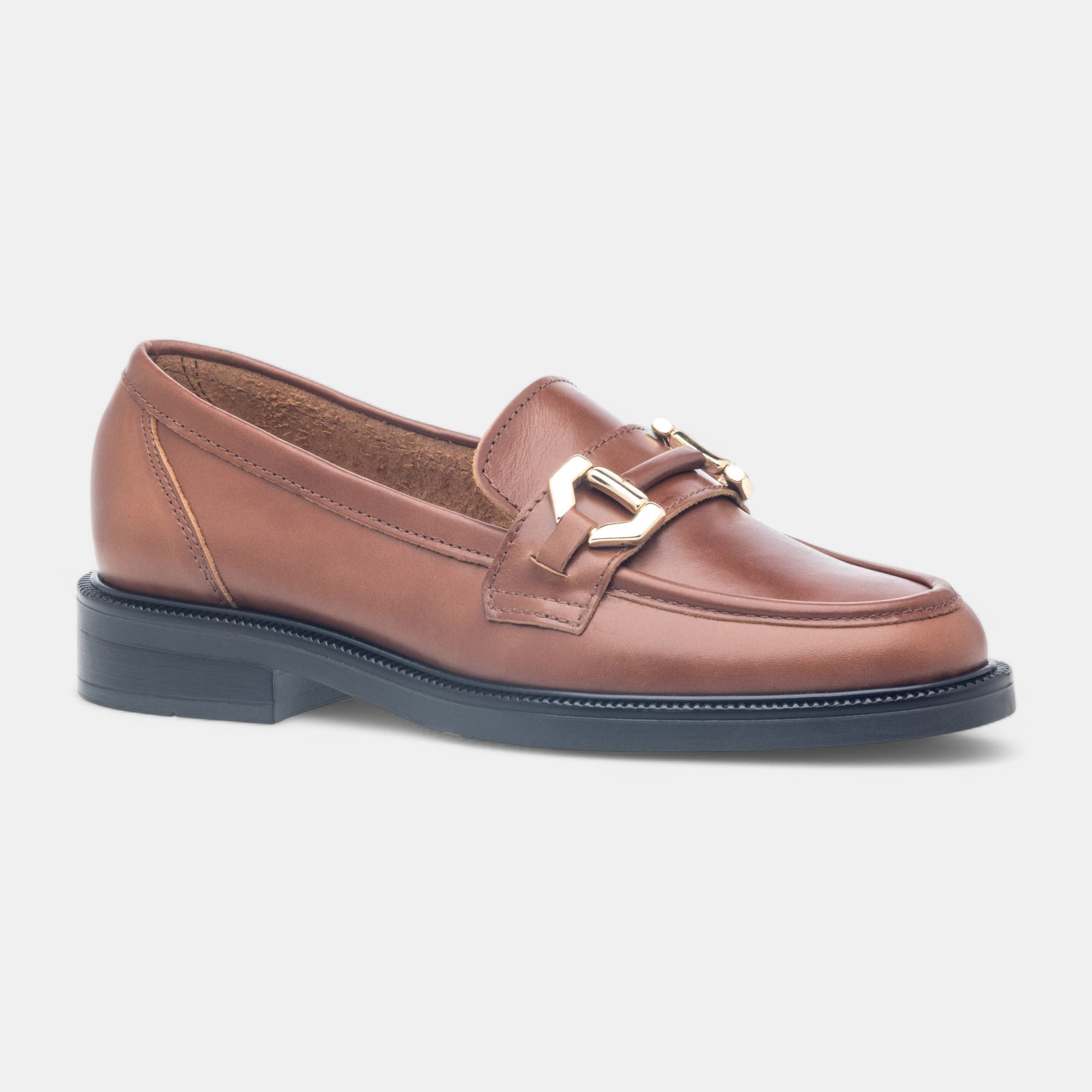 Mocassins Femme en cuir cognac