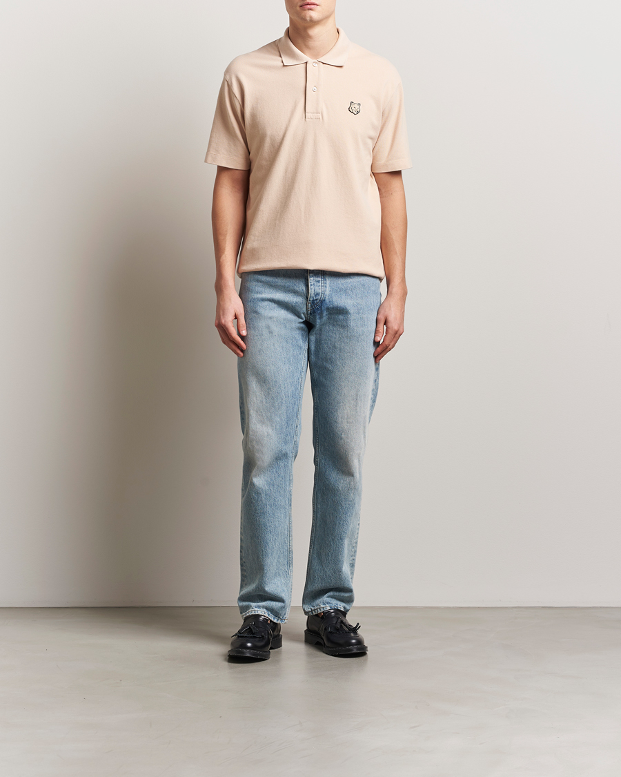 Maison Kitsuné Tonal Fox Head Polo Smoke Beige