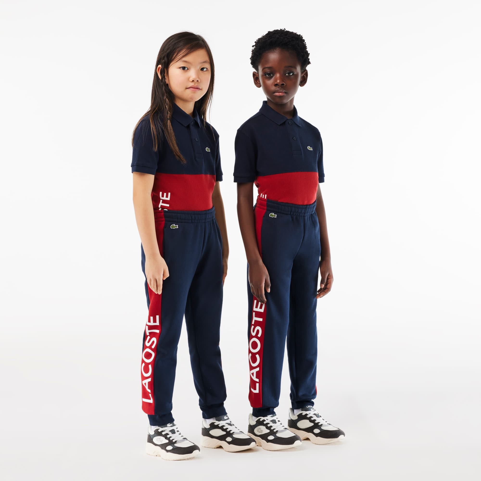 Pantalon de survêtement enfant Lacoste en coton biologique et polyester recyclé Pantalons & Shorts - Bleu - Lacoste - Enfant