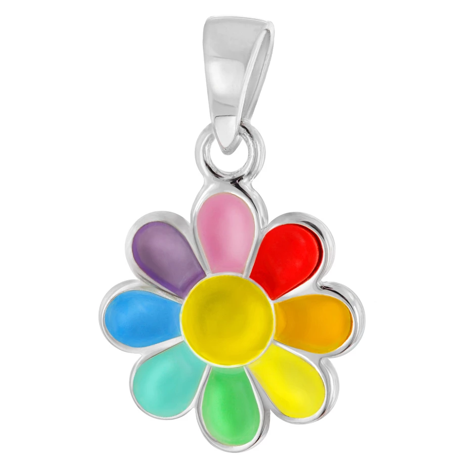 trendor Mädchen-Halskette mit Blume Silber 925 Collier silver