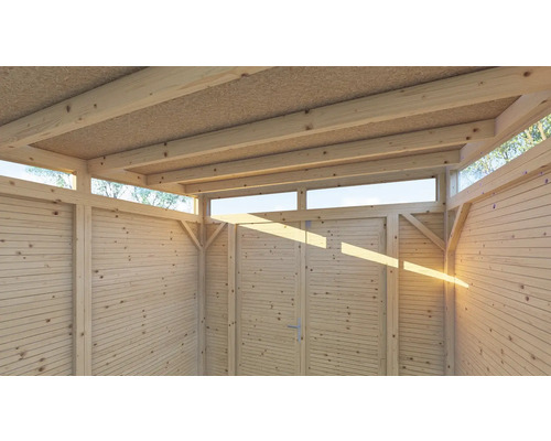 Bertilo Woodline tuinhuis met lessenaarsdak en vloer, 226 x 240 cm, antraciet