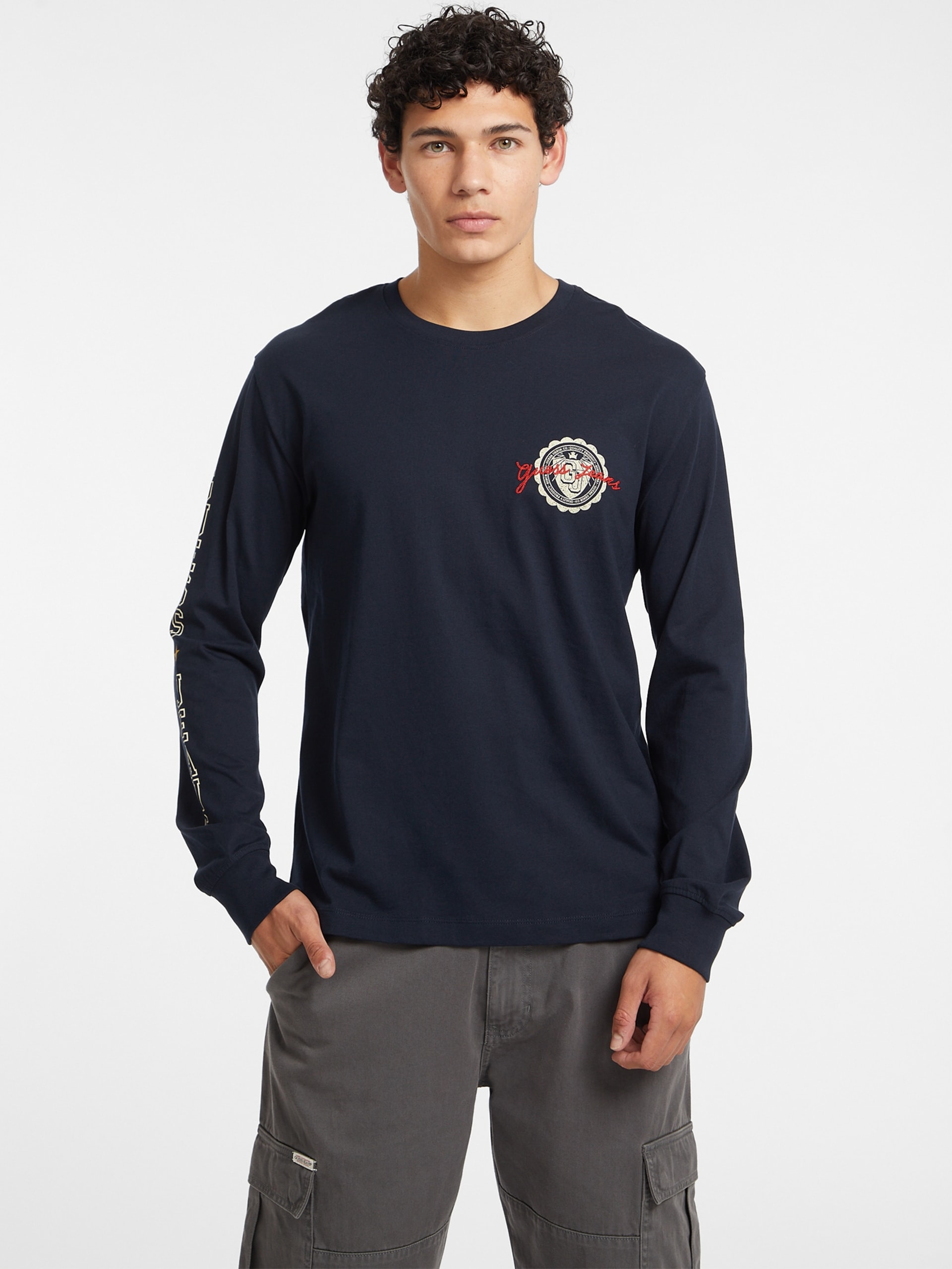 Camiseta de manga comprida com logo Stamp