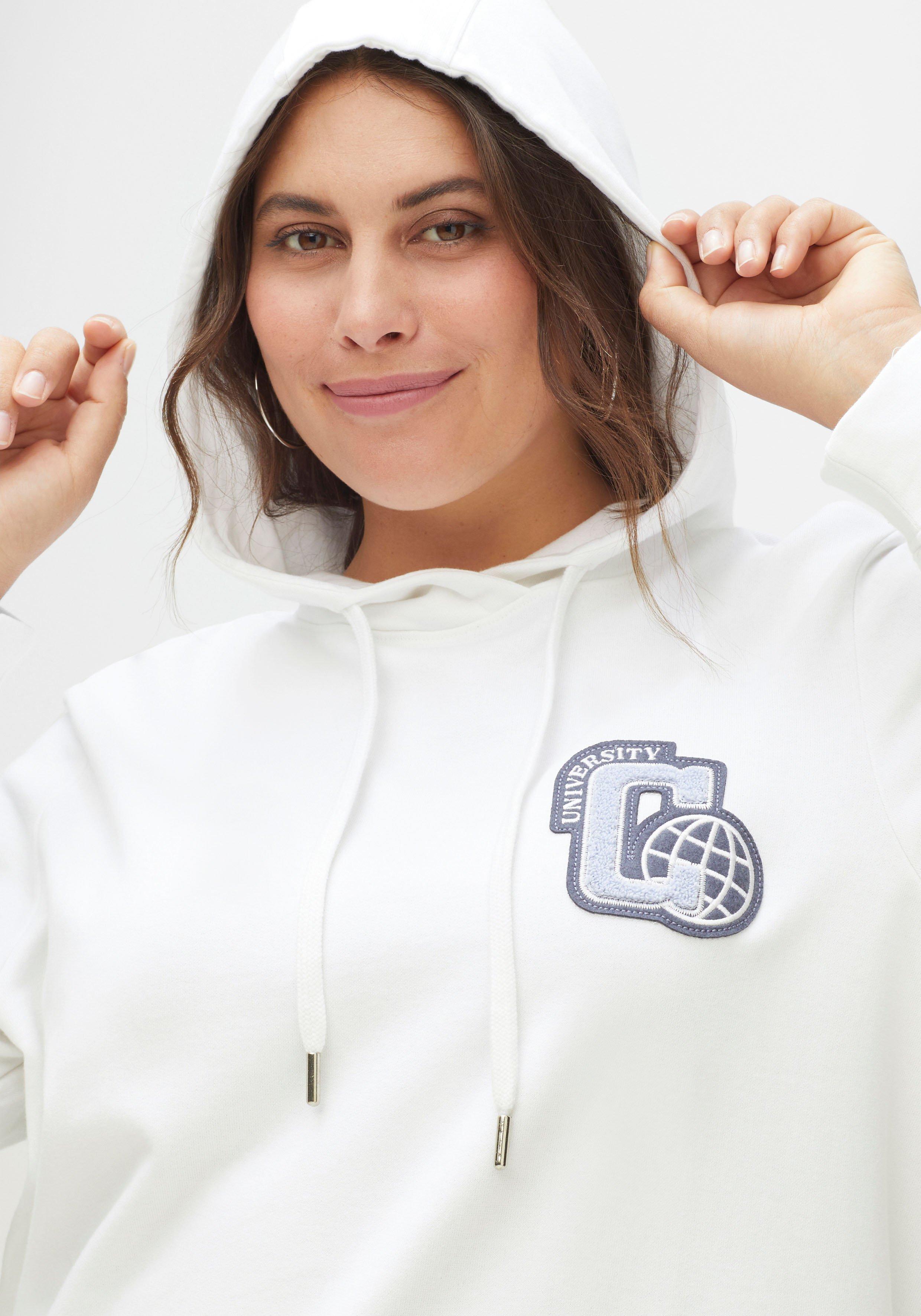 Sweatshirt mit Kapuze und College-Applikation