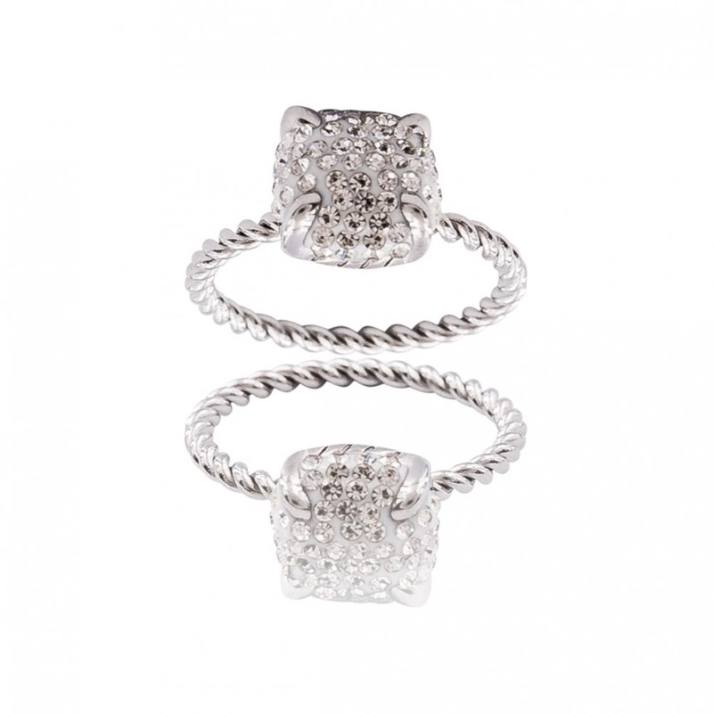 Bague Femme Acier Ornée Zirconium